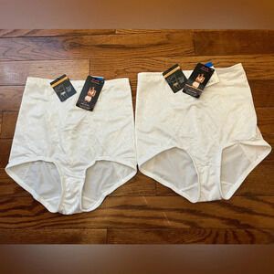 NWT!- 2 Maidenform Firm Control Tummy White Shapewear Underwear Panty Sz XL